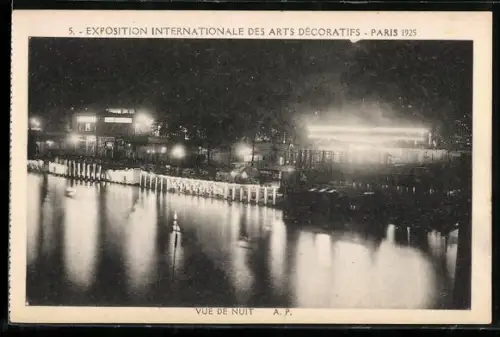 AK Paris, Exposition des Arts décoratifs 1925, Vue de Nuit