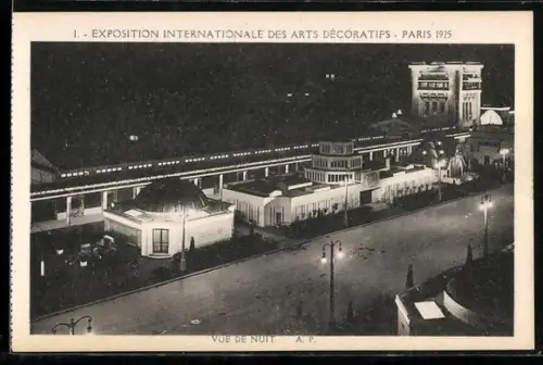 AK Paris, Exposition des Arts décoratifs 1925, Vue de Nuit