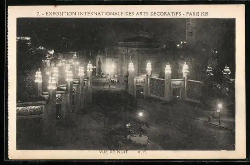 AK Paris, Exposition des Arts décoratifs 1925, Vue de Nuit