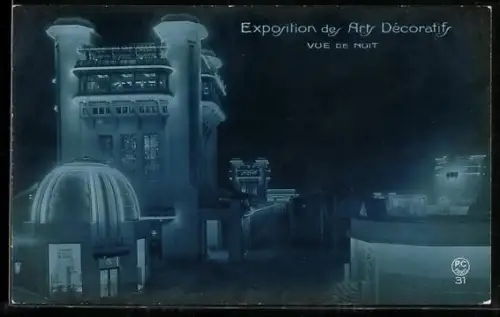 AK Paris, Exposition des Arts décoratifs 1925, Vue de Nuit