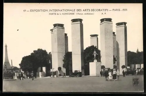 AK Paris, Exposition des Arts décoratifs 1925, Porte de la Concorde