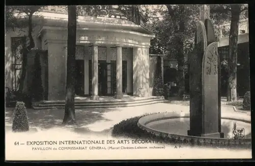 AK Paris, Exposition des Arts décoratifs 1925, pavillon du commissariat général