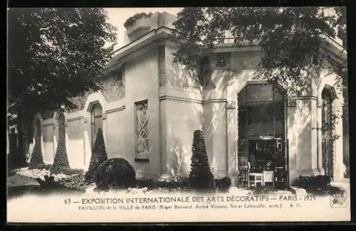 AK Paris, Exposition des Arts décoratifs 1925, Pavillon de la Ville de Paris