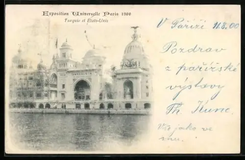 AK Paris, Exposition universelle de 1900, Turquie et Etats-Unis