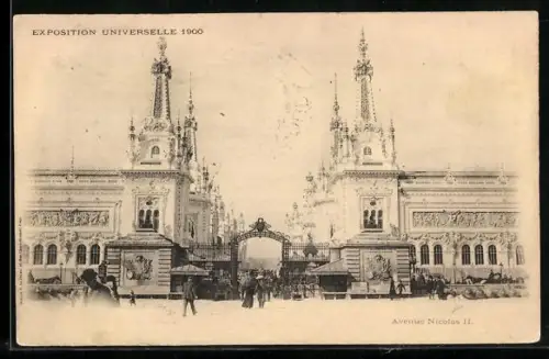AK Paris, Exposition universelle de 1900, Avenue Nicolas II.