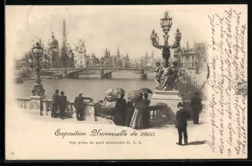 AK Paris, Exposition universelle de 1900, Vue prise du pont Alexandre III.