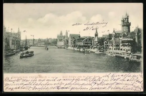 AK Paris, Exposition universelle de 1900, Quai Debilly prés du Vieux Paris
