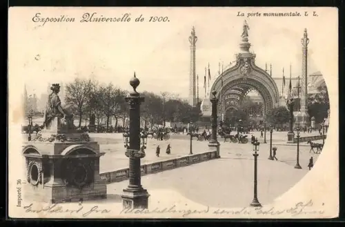 AK Paris, Exposition universelle de 1900, La porte monumentale