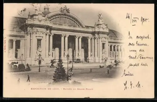 AK Paris, Exposition universelle de 1900, Entrée du Grand Palais