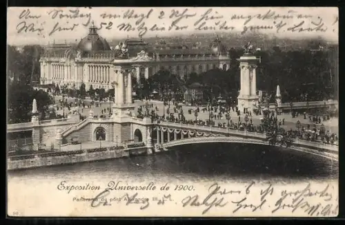 AK Paris, Exposition universelle de 1900, Panorama du pont Alexandre III.