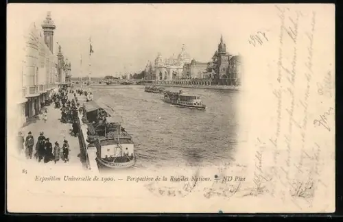 AK Paris, Exposition universelle de 1900, Perspective de la Rue des Nations
