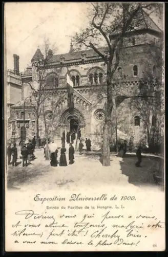 AK Paris, Exposition universelle de 1900, Entrée du Pavillon de la Hongrie