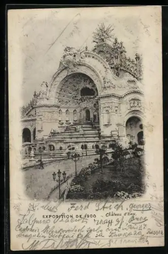 AK Paris, Exposition universelle de 1900, Château d`Eau