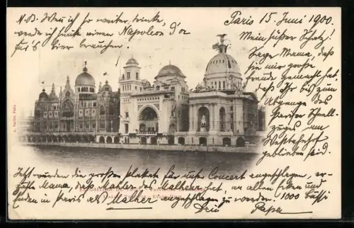 AK Paris, Exposition universelle de 1900, Pavillons Etranges, Italie, Turquie, Etats-Unis