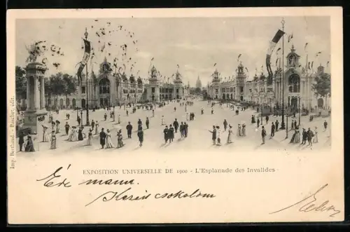 AK Paris, Exposition universelle de 1900, L`Esplanade des Invalides
