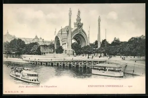 AK Paris, Exposition universelle de 1900, Porte monumentale de l`exposition