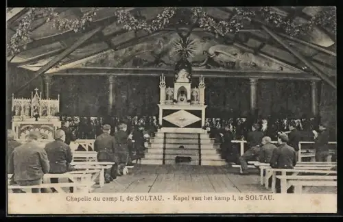 AK Soltau, Kriegsgefangenenlager, Innenansicht der Lagerkapelle