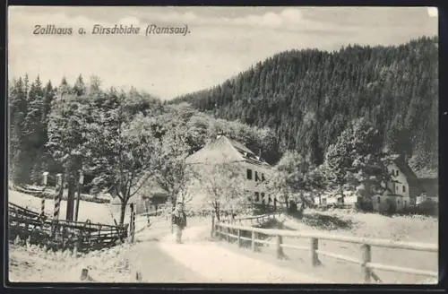 AK Ramsau bei Berchtesgaden, Zollhaus a. Hirschbicke, Zollhaus, Landschaft