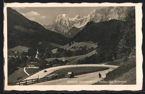 AK Ramsau bei Berchtesgaden, Deutsche Alpenstrasse, Reiteralpe, Kirche