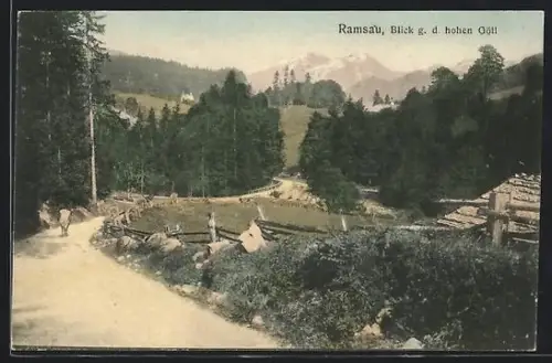 AK Ramsau bei Berchtesgaden, Blick gegen den Hohen Göll