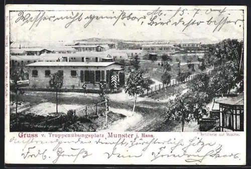 AK Munster i. Hann., Truppenübungsplatz, Artillerie auf Wache