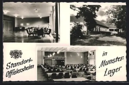 AK Munster-Lager /Lüneburger Heide, Standort-Offiziersheim, Speisesaal, Aufenthaltsraum, Gebäudeansicht