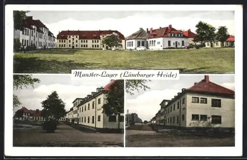 AK Munster-Lager /Lüneburger Heide, Kasernengebäude, verschiedene Ansichten