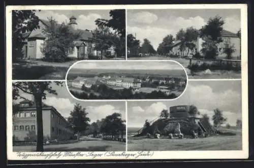 AK Munster-Lager /Lüneburger Heide, Truppenübungsplatz, verschiedene Gebäudeansichten