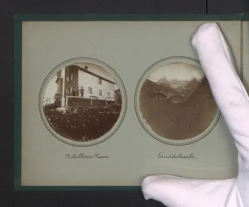Fotoalbum mit 8 Fotografien Ansicht Gerstruben, Nebelhorn-Haus, Einödsbach, Faltenbach-Fall, Blick zum Hochvogel