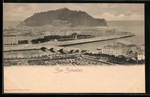 AK San Sebastian, Panorama mit Brücke