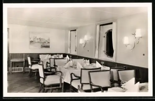 AK Fährschiff Deutschland, Blick in den Speisesaal