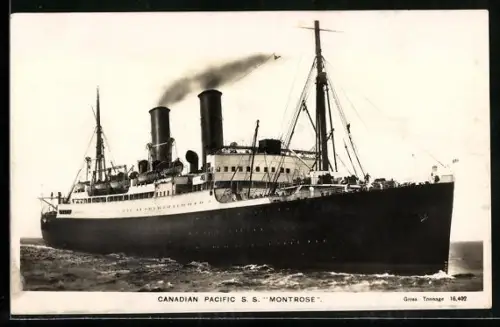 AK Canadian Pacific Passagierschiff S.S. Montrose auf See