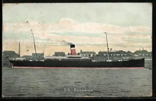 AK Passagierschiff S.S. Bavarian in Seitenansicht