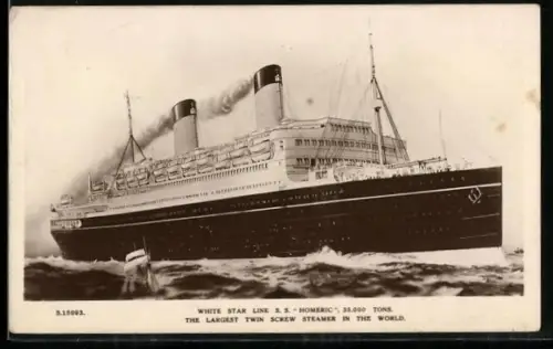 AK White Star Line RMS Homeric, largest Twin Screw Steamer in the World, Passagierschiff