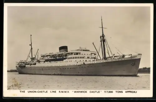 AK Passagierschiff R.M.M.V. Warwick Castle der Union-Castle Line