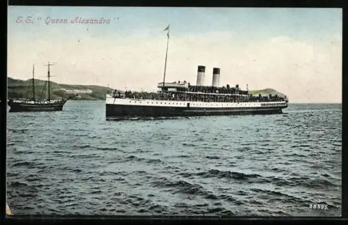 AK Passagierschiff S.S. Queen Alexandra mit zahlreichen Passagieren an Bord