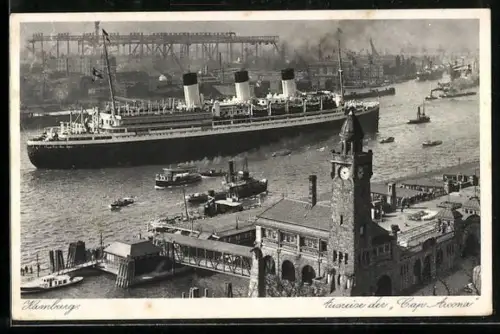 AK Hamburg, Ausreise des Passagierschiffs Cap Acona