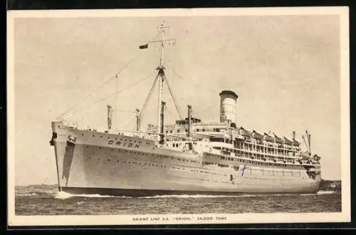 AK Passagierschiff RMS Orion der Orient Line sticht in See