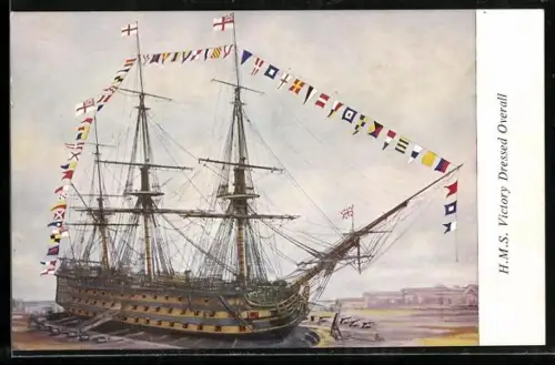 AK H.M.S. Victory Dressed Overall, Kriegsschiff