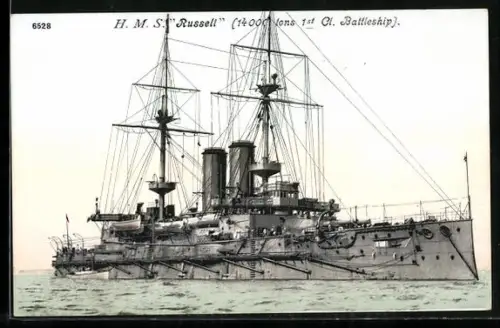 AK Schlachtschiff H.M.S. Russell, 14.000 Tonnen Wasserverdrängung, Kriegsschiff