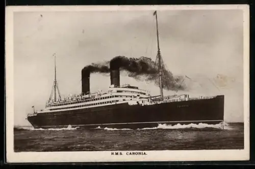 AK Passagierschiff R.M.S. Caronia hohe Fahrt laufend