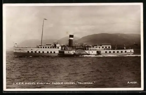 AK Diesel-elektrisches Passagierschiff Talisman in Seitenansicht, Baujahr 1935