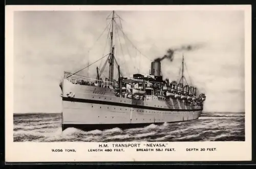 AK H.M. Transport Nevasa, 9056 Tons, Truppentransportschiff