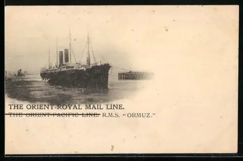 AK Passagierschiff R.M.S. Ormuz der Orient-Royal Mail Line fährt in den Hafen ein