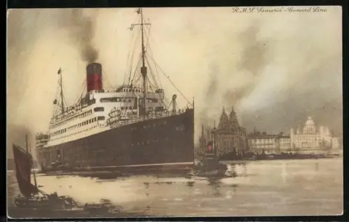 AK Passagierschiff RMS Samaria im Hafen von Liverpool, Cunard Line