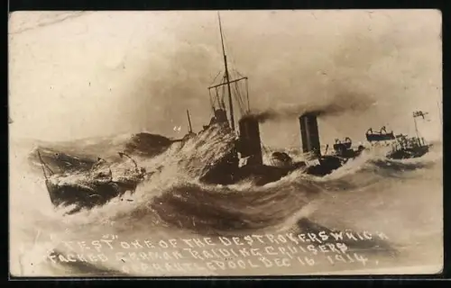 AK H.M.S. Test, one of the destroyers which attacked German Raiding Cruisers off Hartlepool 1914, Kriegsschiff
