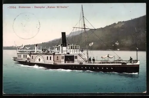 AK Bodensee-Dampfer Kaiser Wilhelm in Fahrt