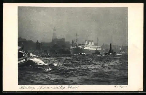 AK Hamburg, Ausreise des Passagierschiffes Cap Polonio