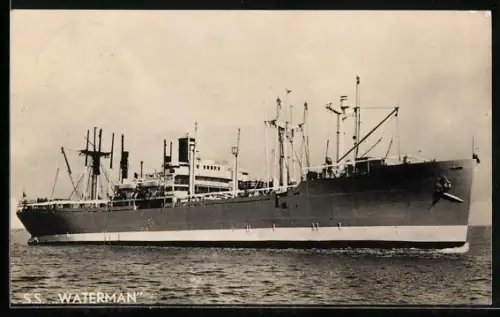 AK Frachtschiff S.S. Waterman in Fahrt, Handelsschiff