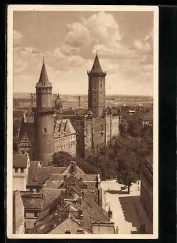 AK Liegnitz, Blick zum Piastenschloss, Ganzsache WHW Winterhilfswerk